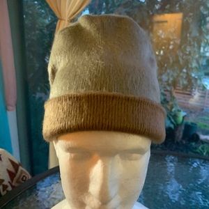 COPY - Light Gray and Dark Mustard Reversible Beanie Cap Hat Alpaca Blend Warm …